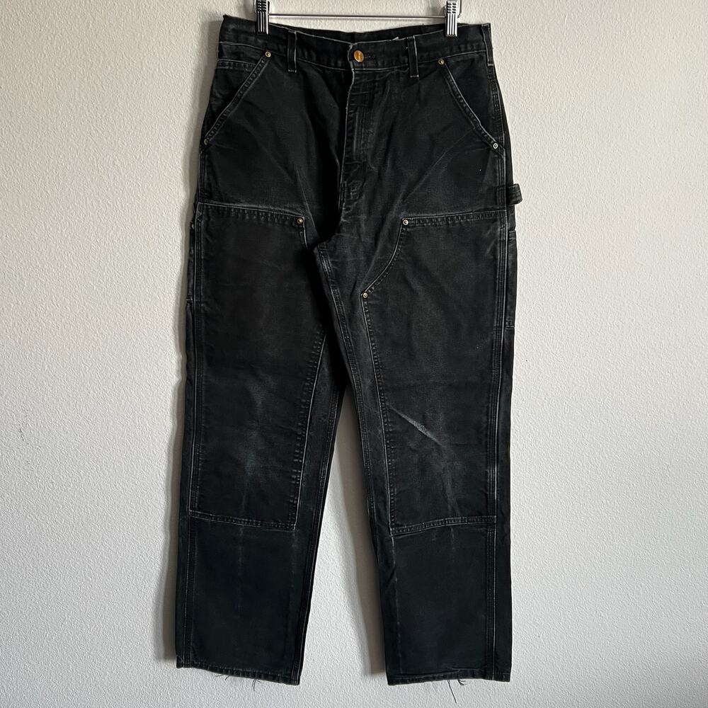 Carhartt B01 BLK black double knee work wear carpenter pants